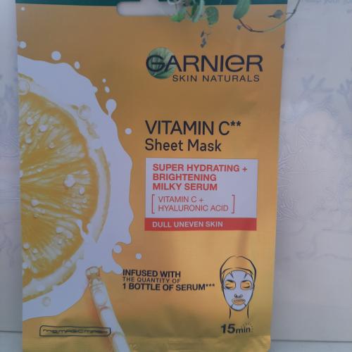 Garnier Skin Naturals, Vitamin C Sheet Mask (Maska nawilżająca i rozświetlająca na tkaninie (stara wersja)) - opinie | zdjęcie do recenzji od lusia1987