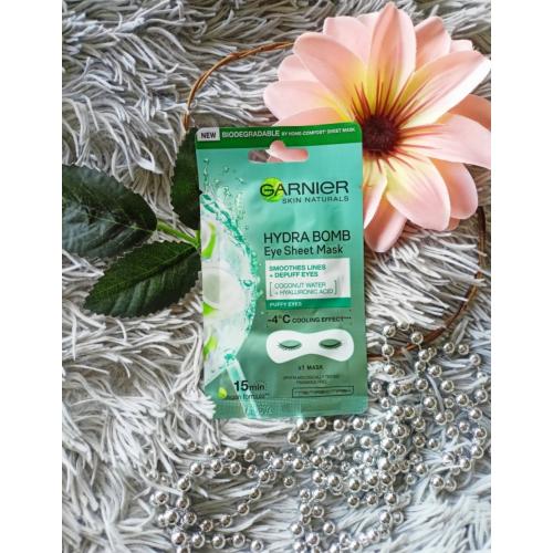 Garnier Moisture + Smoothness, Eye Tissue Mask (Wgładzająca zmarszczki maska na tkaninie pod oczy `Woda kokosowa i kwas hialuronowy`) - opinie | zdjęcie do recenzji od Anuusiaczeek