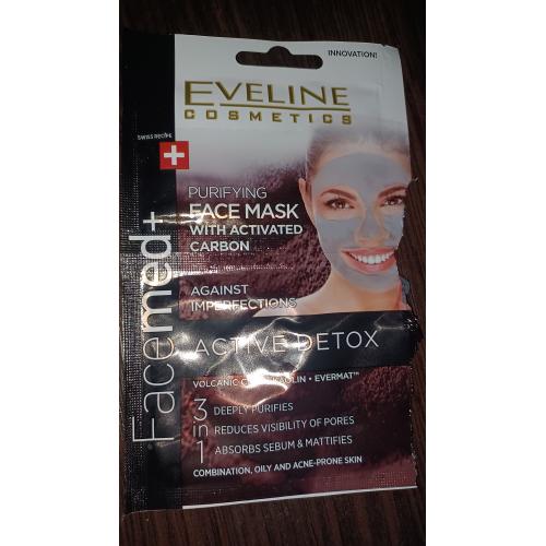 Eveline Cosmetics FaceMed +, Active Detox, Maseczka z aktywnym węglem przeciw niedoskonałościom 3 w 1 - opinie | zdjęcie do recenzji od anka3151 - 1