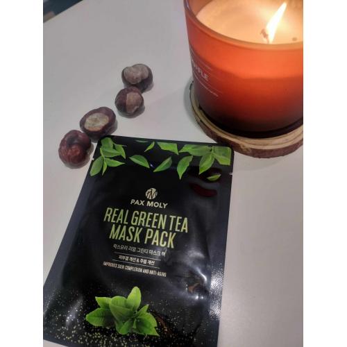 Pax Moly Real Green Tea Mask Pack (Łagodząca maska w płachcie) - opinie | zdjęcie do recenzji od blondeinbeauty