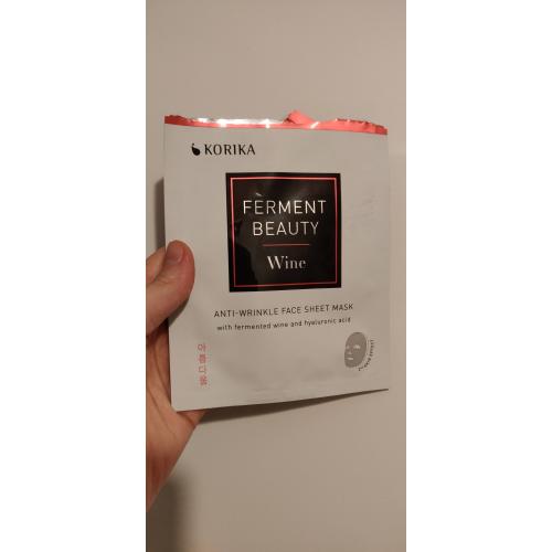 Korika Ferment Beauty, Wine  Anti - Wrinkle Face Sheet Mask (Maska przeciwzmarszczkowa w płacie ze sfermentowanym winem i kwasem hialuronowym) - opinie | zdjęcie do recenzji od shewild