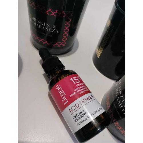 Lirene Dermoprogram Acid Power, Peeling kwasowy do twarzy 15% AHA/PHA + 2% niacynamid - opinie | zdjęcie do recenzji od blondeinbeauty