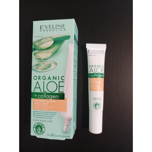 Eveline Cosmetics Organic Aloe + Collagen, Płynne płatki pod oczy redukujące cienie i opuchnięcia - opinie | zdjęcie do recenzji od Aleksandra474