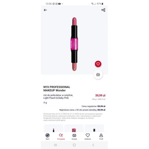 NYX Professional Makeup Wonder Stick, Cream Blush (Dwustronny róż w sztyfcie) - opinie | zdjęcie do recenzji od rena17 - 2