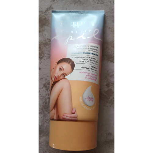 Eveline Cosmetics Sensitive Epil, Łagodny krem do kompleksowej depilacji (twarz, ciało, bikini) - opinie | zdjęcie do recenzji od optostin