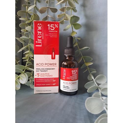 Lirene Dermoprogram Acid Power, Peeling kwasowy do twarzy 15% AHA/PHA + 2% niacynamid - opinie | zdjęcie do recenzji od Moniqu13