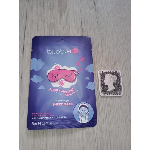 Bubble T Cosmetics Nightea Night Sheet Mask Neroli & Tangerine (Nawilżająco-tonująca maska w płachcie) - opinie | zdjęcie do recenzji od LandOfBliss