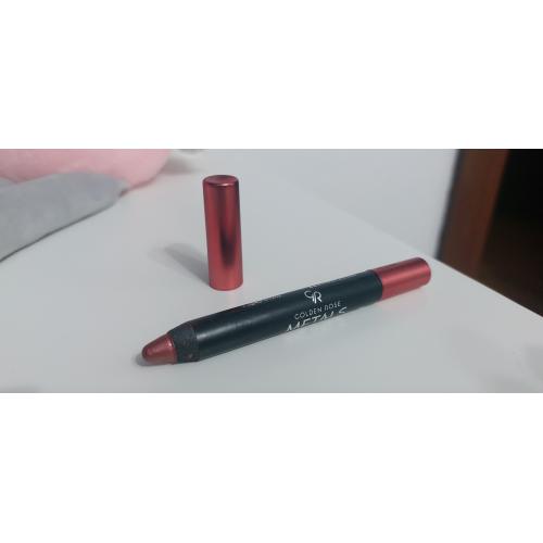Golden Rose Metals, Matte Metallic Lip Crayon (Metaliczna matowa pomadka w kredce) - opinie | zdjęcie do recenzji od Viki2892