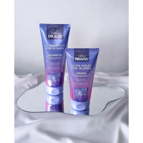 L'biotica Biovax Ultra Violet for Blonds, Regeneracja i Nawilżenie, Tonowanie koloru, Szampon do włosów blond i siwych - opinie | zdjęcie do recenzji od Tina_recenzuje