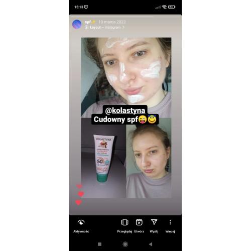 Kolastyna Krem ochronny na słońce dla dzieci i niemowląt wysoko wodoodporny SPF50 (nowa wersja) - opinie | zdjęcie do recenzji od ewelia571