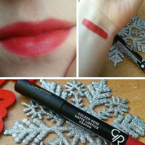 Golden Rose Matte Crayon Lipstick (Matowa pomadka do ust w kredce) - opinie | zdjęcie do recenzji od Agafii
