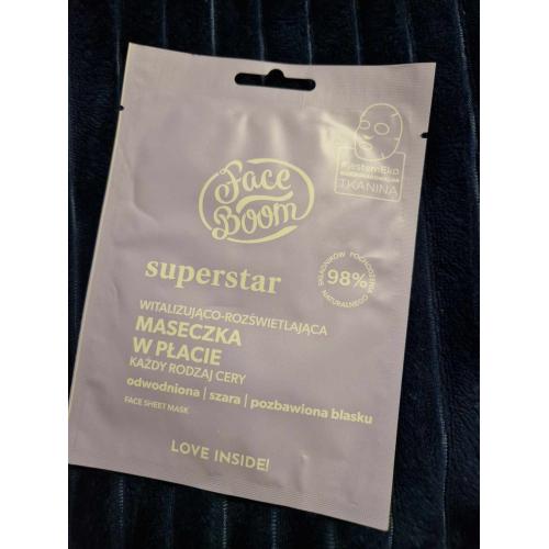 FaceBoom Superstar, Face Sheet Mask (Witalizująco-rozświetlająca maseczka w płacie 'Gwiazdorska dama') - opinie | zdjęcie do recenzji od Gabsonik123