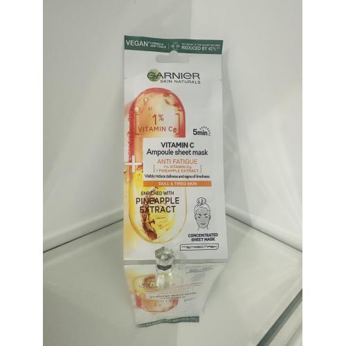 Garnier Skin Naturals, Ampułka w masce na tkaninie przeciw oznakom zmęczenia z witaminą C i ekstraktem z ananasa - opinie | zdjęcie do recenzji od ALM007