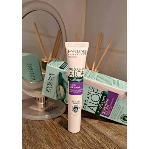 Eveline Cosmetics Organic Aloe + Collagen, Płynne płatki pod oczy redukujące zmarszczki i ,,kurze łapki" - opinie | zdjęcie do recenzji od JOANNAPIO1974