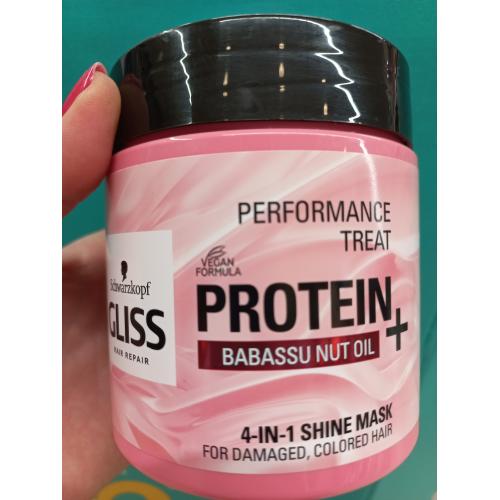 Schwarzkopf Gliss Performance Treat, Protein + Babassu Nut Oil, 4-in-1 Shine Mask (Dodająca blasku maska do włosów 4w1) - opinie | zdjęcie do recenzji od giulia92