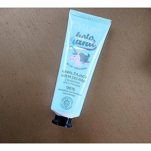 Eveline Cosmetics Holo Hand, Nawilżający krem do rąk z błękitnym holo-pyłkiem `Blue Unicorn ` - opinie | zdjęcie do recenzji od Iwona_C