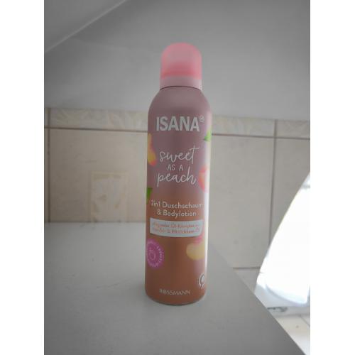 Isana Sweet as a Peach,  2in1 Duschschaum & Bodylotion (Pianka do mycia i lotion do ciała) - opinie | zdjęcie do recenzji od camsornot