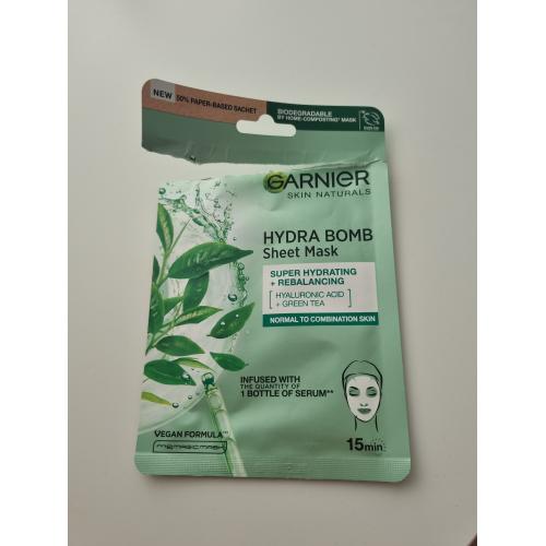 Garnier Hydra Bomb, Sheet Mask Super Hydrating + Rebalancing Hyaluronic Acid + Extract of Green Tea (Nawilżająca maska na tkaninie) - opinie | zdjęcie do recenzji od Anzelka9 - 2