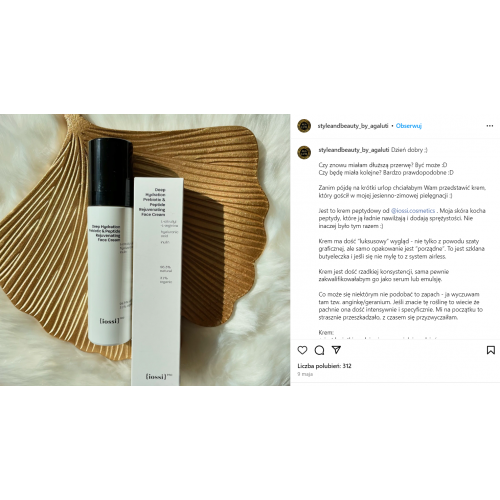 Iossi PRO, Deep Hydration Prebiotic & Peptide Rejuvenating Face Cream (Dogłębnie nawilżający krem do pielęgnacji twarzy) - opinie | zdjęcie do recenzji od Medea05