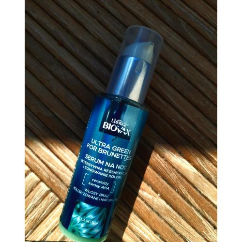 L'biotica Biovax Glamour, Ultra Green for Brunettes, Serum na noc do włosów brązowych - opinie | zdjęcie do recenzji od lusia1987