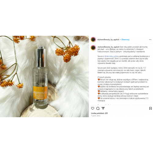 Dermika Esthetic Solutions, Vit C, Skoncentrowane serum rozświetlające anti-age na dzień i na noc - opinie | zdjęcie do recenzji od Medea05