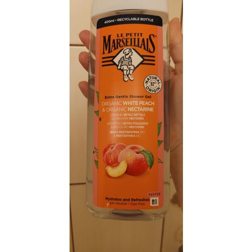 Le Petit Marseillais Gel Douche Extra Doux Peche Blanche Bio & Nectarine Bio (Żel pod prysznic `Biała brzioskwinia bio & nektarynka bio`  (nowa wersja)) - opinie | zdjęcie do recenzji od piccess