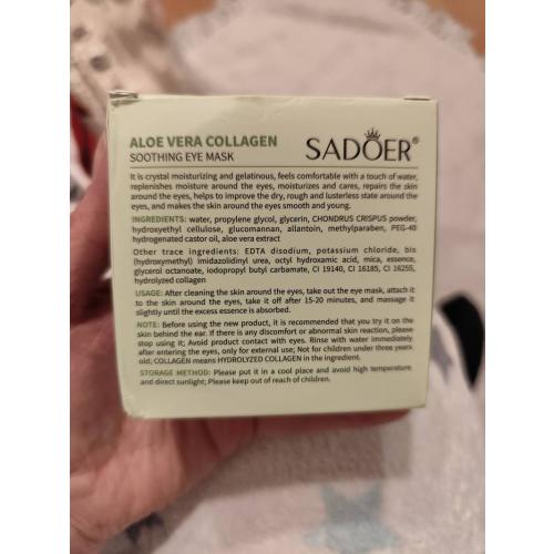 Sadoer Aloe Vera, Collagen Soothing Eye Mask (Aloesowa kolagenowa maska pod oczy) - opinie | zdjęcie do recenzji od clareblondi - 2