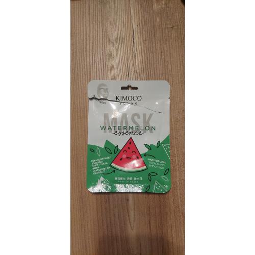 Kimoco Beauty Young, Watermelon Essence Mask (Nawilżająca maska w płachcie z ekstraktem z arbuza i wodą lodowcową) - opinie | zdjęcie do recenzji od Malgos_es - 2