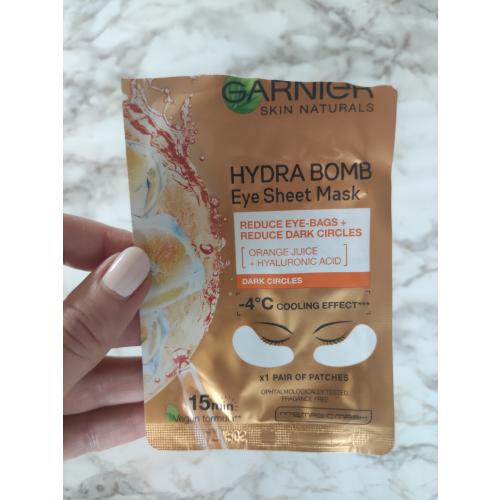 Garnier Moisture + Fresh Look, Eye Tissue Mask [SkinActive, Hydra Bomb Eye Cloth Mask Orange] (Energetyzująca maska pod oczy `Sok z pomarańczy i kwas hialuronowy`) - opinie | zdjęcie do recenzji od DianaArtsewing