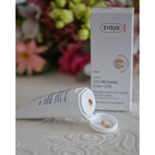 Ziaja Med, Kuracja ochronna UVA+UVB,Tonujący krem do twarzy SPF 50+ (nowa wersja) - opinie | zdjęcie do recenzji od Atina911 - 2