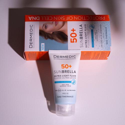 Dermedic Sunbrella Ultra-light Fluid SPF50+ (Ultralekki krem ochronny dla skóry suchej i normalnej) - opinie | zdjęcie do recenzji od mcblondi - 2