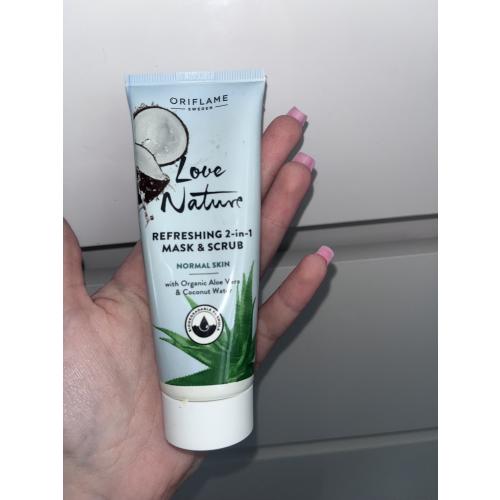 Oriflame Love Nature, Refreshing 2-in-1 Mask & Scrub with Organic Aloe Vera & Coconut Water (Odświeżająca maseczka i scrub 2w1 z organicznym aloesem i wodą kokosową) - opinie | zdjęcie do recenzji od Karolina3302