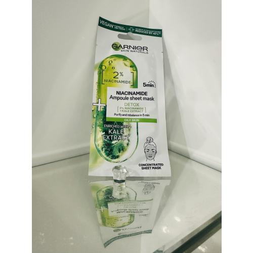 Garnier Skin Naturals, Ampułka  w masce na tkaninie detoksykująca z niacynamidem i ekstraktem z jarmużu - opinie | zdjęcie do recenzji od ALM007 - 1