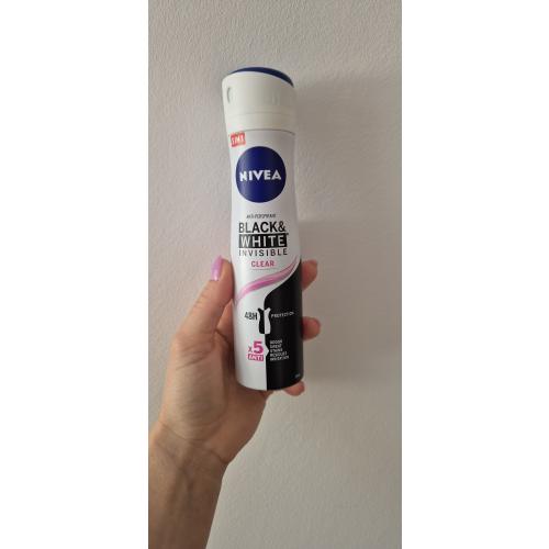 Nivea Invisible Clear, Black & White, Antyperspirant 48h w sprayu (nowa wersja) - opinie | zdjęcie do recenzji od karlajn_95