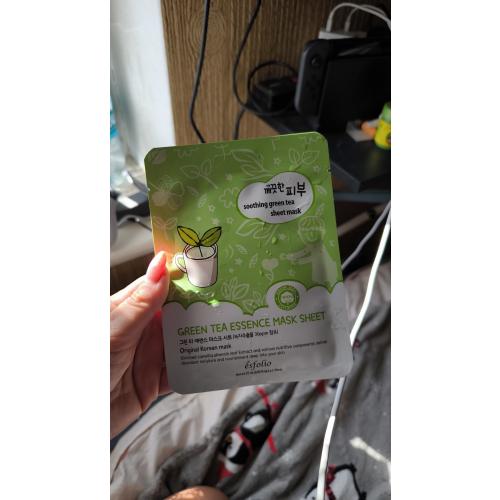 Esfolio Green Tea Essence Mask Sheet (Kojąca maska w płachcie  z zieloną herbatą) - opinie | zdjęcie do recenzji od wideopenshut