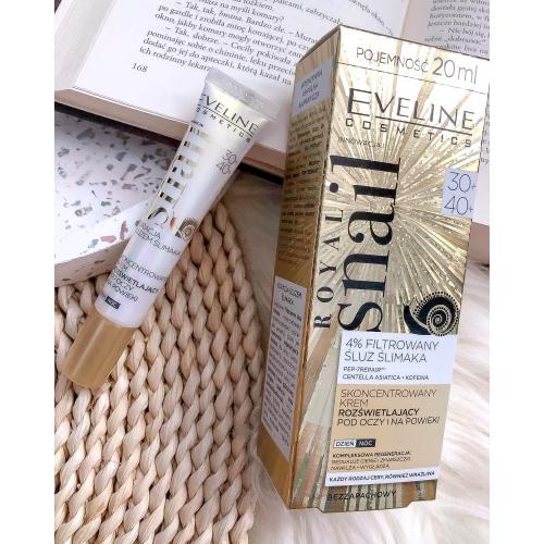 Eveline Cosmetics Royal Snail, Skoncentrowany krem rozświetlający pod oczy i na powieki 30 + /40+ - opinie | zdjęcie do recenzji od gaby_elle_makeup