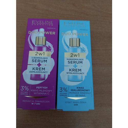 Eveline Cosmetics Duo Power, Kwas Hialuronowy, Serum nawilżające + krem wygładzający 2w1 - opinie | zdjęcie do recenzji od Smerfeta83 - 1
