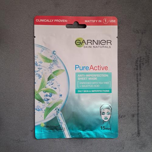 Garnier Skin Naturals, Pure Active Anti-imperfection Sheet Mask (Platynowa maska z oczyszczającym efektem) - opinie | zdjęcie do recenzji od AnaSky - 1