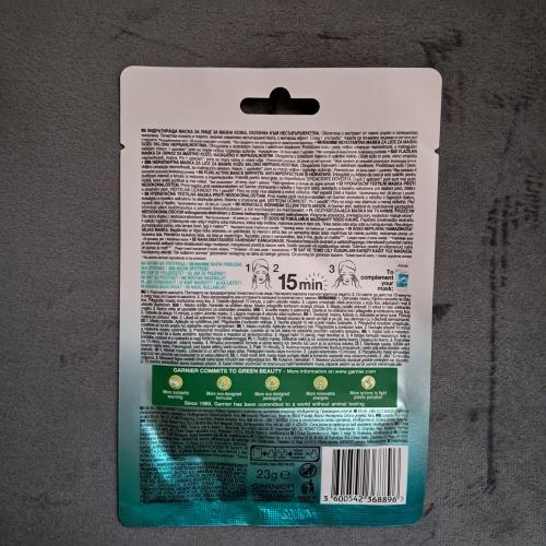 Garnier Skin Naturals, Pure Active Anti-imperfection Sheet Mask (Platynowa maska z oczyszczającym efektem) - opinie | zdjęcie do recenzji od AnaSky - 2