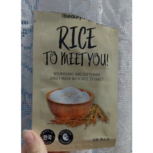 The Beauty Dept. Rice To  Meet You,  Nourishing and Softening Sheet Mask (Maska w płachcie z ekstraktem z ryżu) - opinie | zdjęcie do recenzji od Smerfeta83