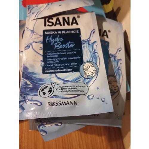 Isana Hydro Booster, Maseczka w płachcie `Kwas hialuronowy i aloes` (nowa wersja) - opinie | zdjęcie do recenzji od AmyBlack