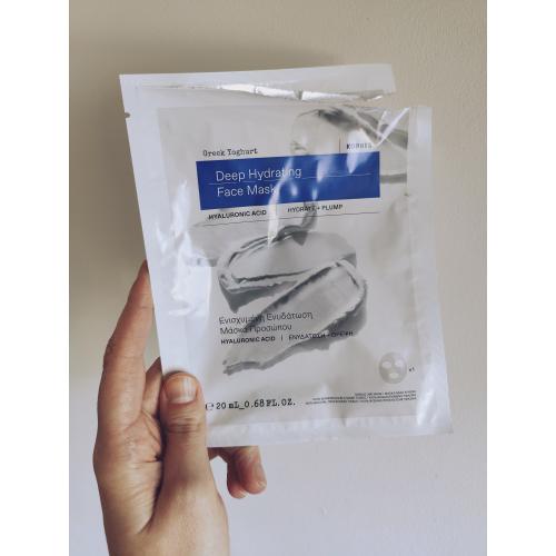 Korres Greek Yoghurt, Deep Hydrating Face Mask (Nawilżająca maska w płachcie) - opinie | zdjęcie do recenzji od shewild
