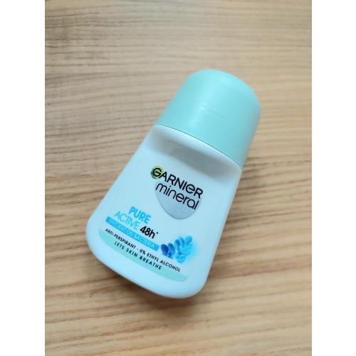 Garnier Mineral, Pure Active 48h Anti-perspirant 0% Ethyl Alcohol (Antyperspirant 48h w kulce bez alkoholu etylowego) - opinie | zdjęcie do recenzji od Sugary