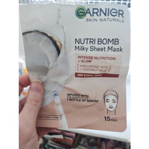 Garnier SkinActive, Nutri Bomb, Milky Tissue Mask (Maska w płachcie z mlekiem kokosowym) - opinie | zdjęcie do recenzji od Magdalena1385