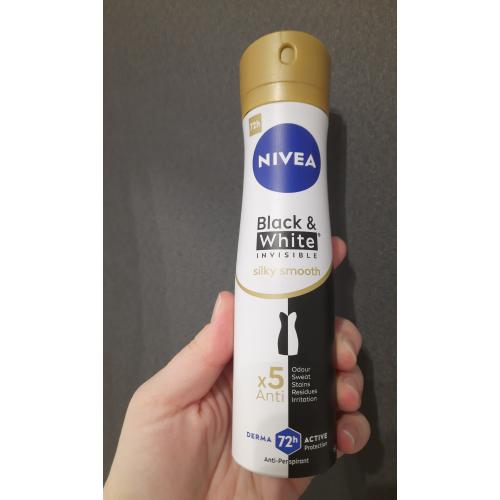 Nivea Black & White Invisible Silky Smooth, Antyperspirant  w sprayu 48h - opinie | zdjęcie do recenzji od monika_ws