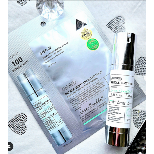VT Cosmetics Reedle Shot, 100 2Step  Sheet Mask (Dwuetapowa ujędrniająca maska do twarzy w płachcie z niacynamidem i adenozyną) - opinie | zdjęcie do recenzji od Iwona_C - 2