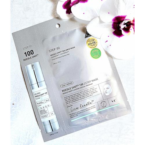 VT Cosmetics Reedle Shot, 100 2Step  Sheet Mask (Dwuetapowa ujędrniająca maska do twarzy w płachcie z niacynamidem i adenozyną) - opinie | zdjęcie do recenzji od Iwona_C - 1