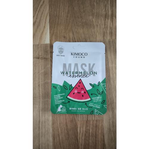 Kimoco Beauty Young, Watermelon Essence Mask (Nawilżająca maska w płachcie z ekstraktem z arbuza i wodą lodowcową) - opinie | zdjęcie do recenzji od wideopenshut