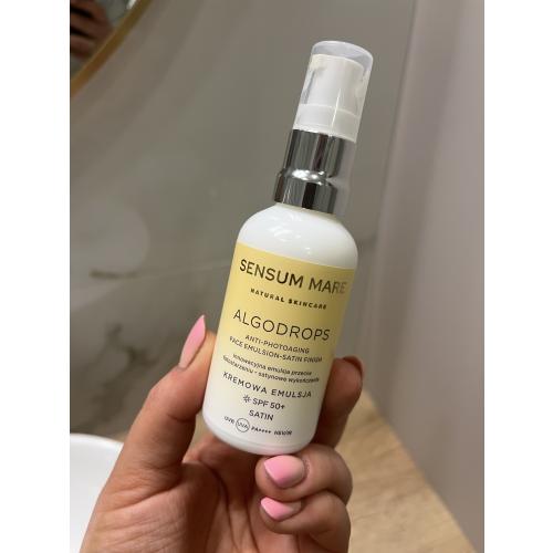 Sensum Mare Dermocosmetics Algodrops, Anti-Photoaging Protectiv Face Emulsion With A Satin Finish (Innowacyjna kremowa emulsja ochronna przeciw fotostarzeniu o satynowym wykończeniu SPF 50+ UVB UVA PA++++ HEV/IR) - opinie | zdjęcie do recenzji od zmiloscidokosmetykow