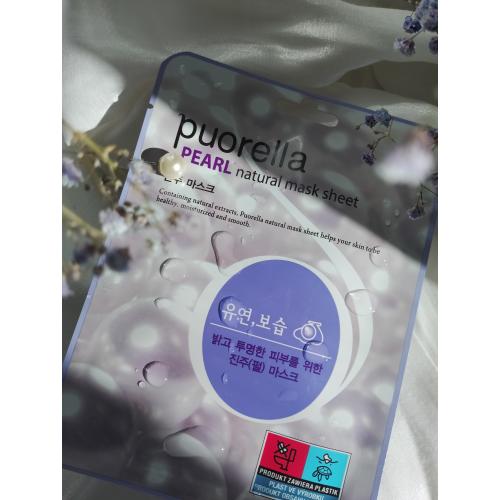 Puorella Peral Natural Mask Sheet (Rozświetlająca maska do twarzy `Perła`) - opinie | zdjęcie do recenzji od Dyska_